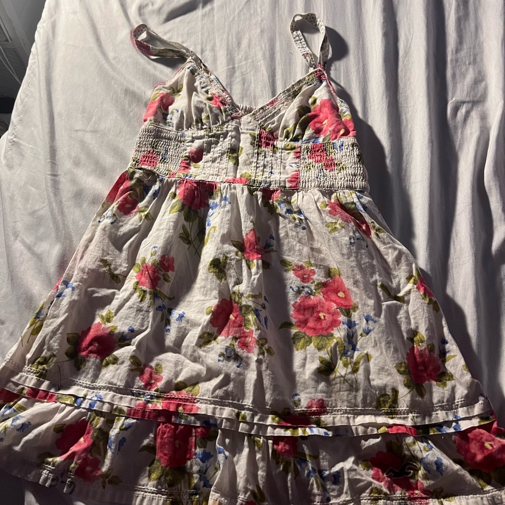 Hollister Pink and White Floral Kids Dress